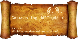 Gottschling Mátyás névjegykártya